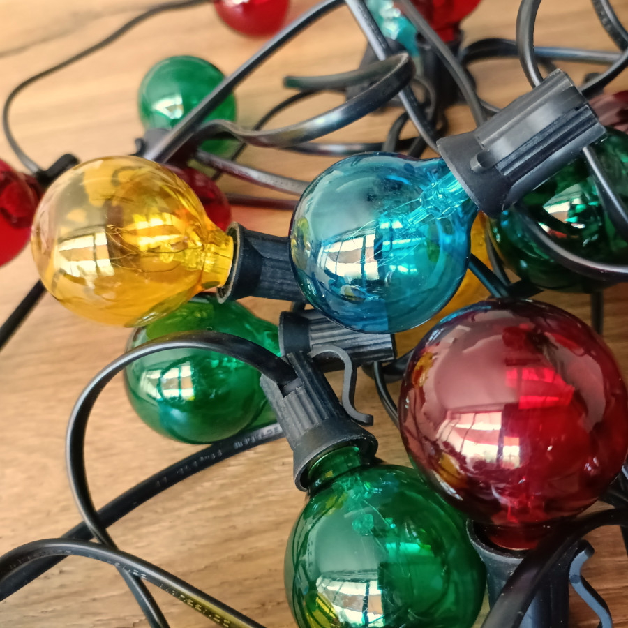 Outdoor 15m String light 25x RGB G40 LED Bulbs