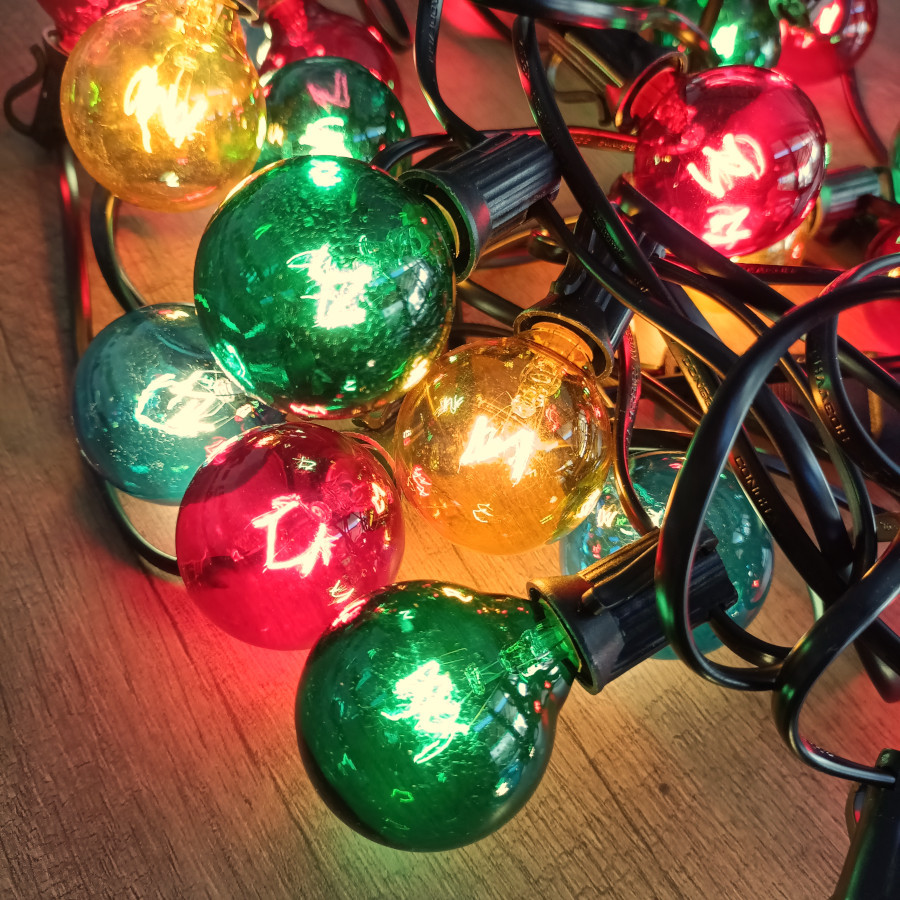 Outdoor 15m String light 25x RGB G40 LED Bulbs
