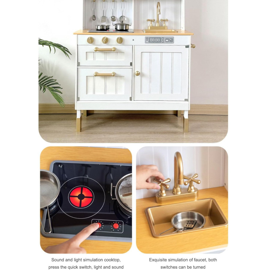 White Kids Wooden Kitchen