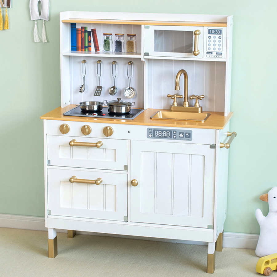 White Kids Wooden Kitchen