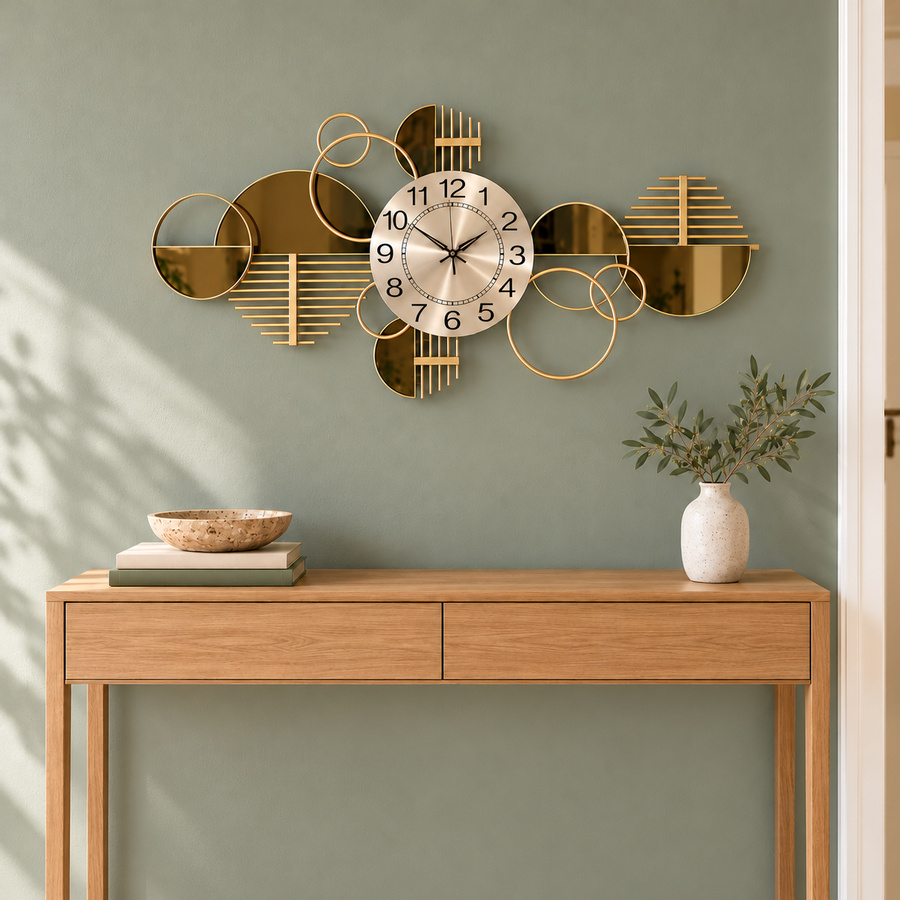 Gold Clock Wall Art [Horizontal]
