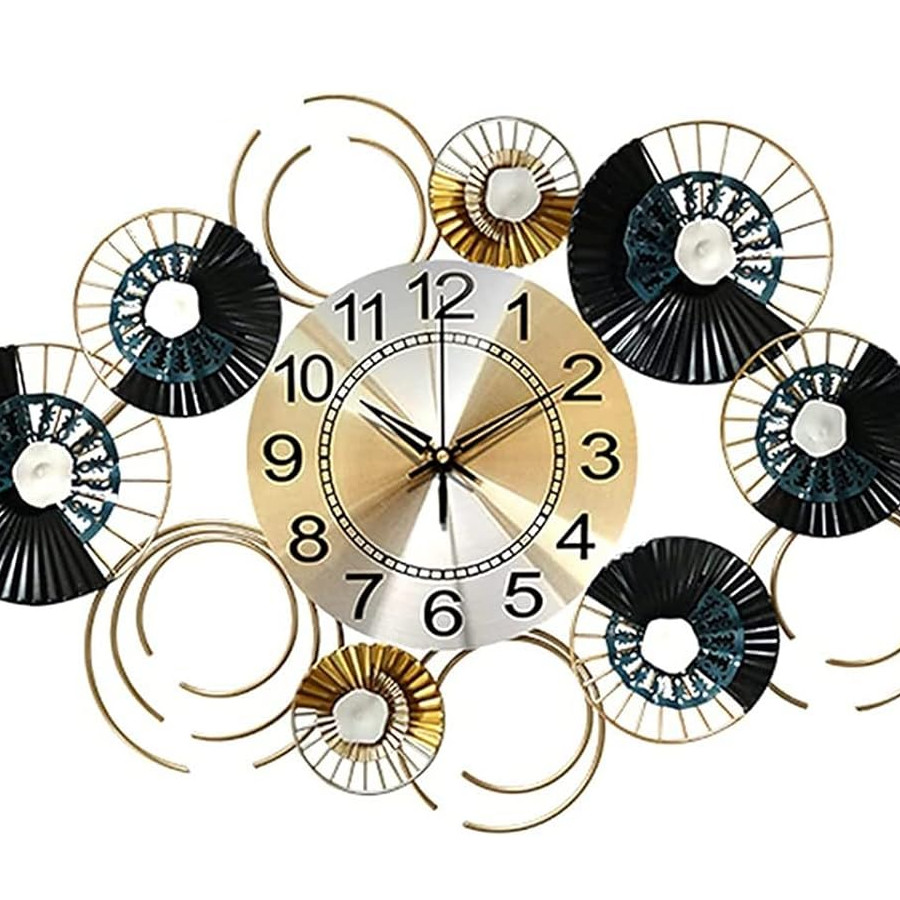 Blue Flowered Clock Wall Art