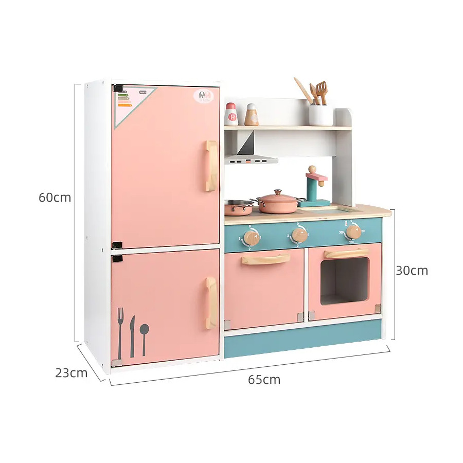 Pink Wooden Kitchen