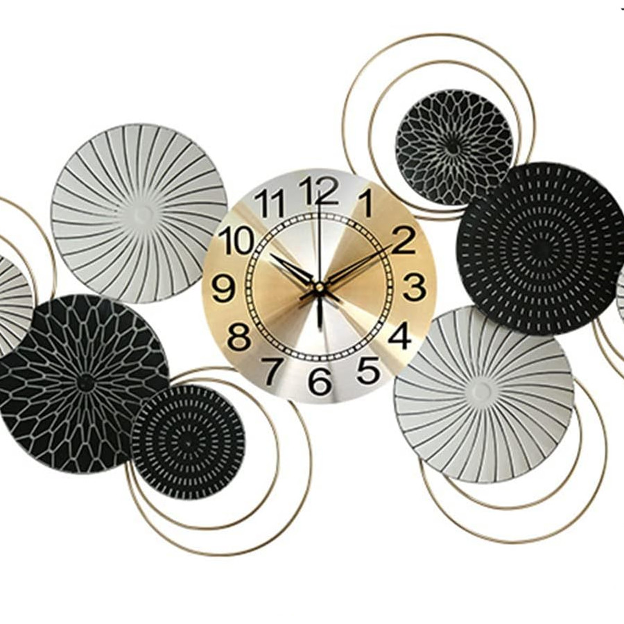 Blue Flowered Clock Wall Art