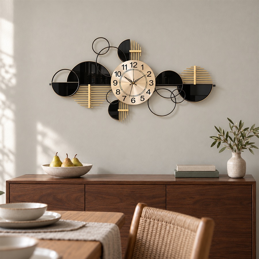 Black and Gold Clock Wall Art [Horizontal]