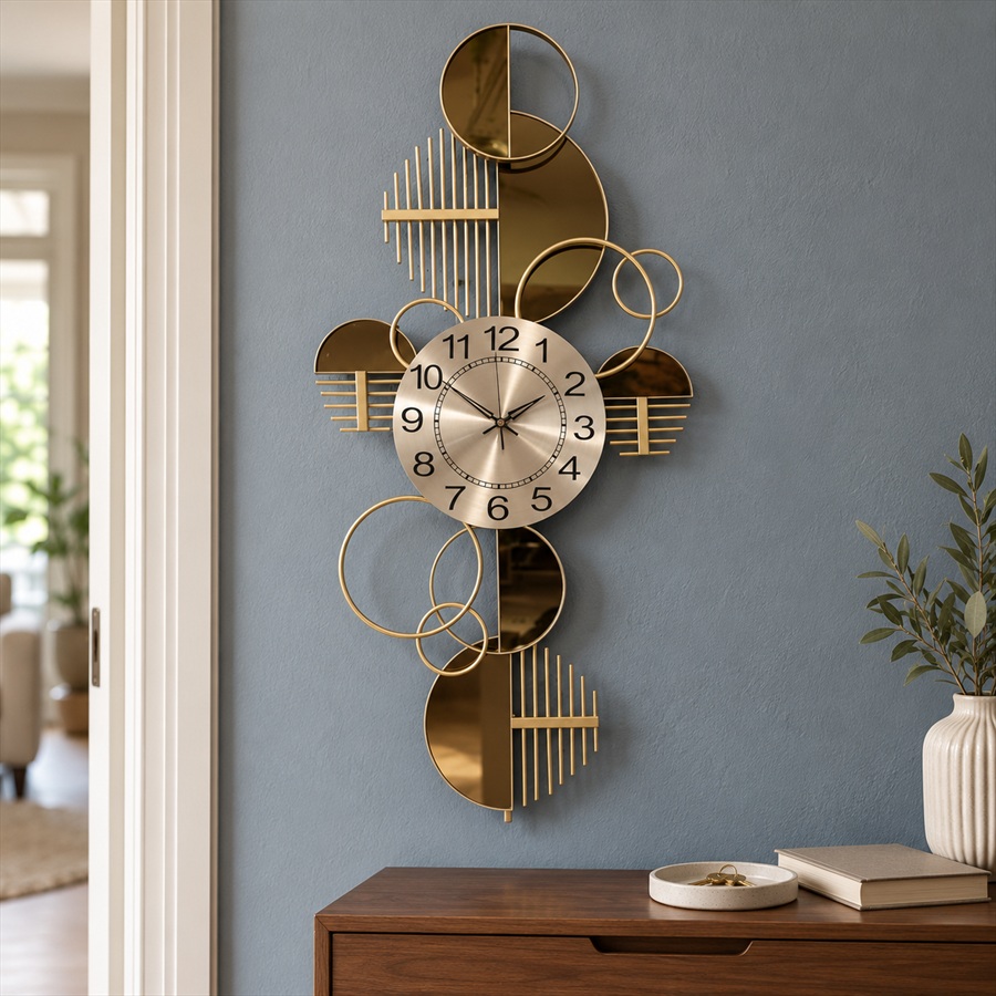 Gold Clock Wall Art [Vertical]