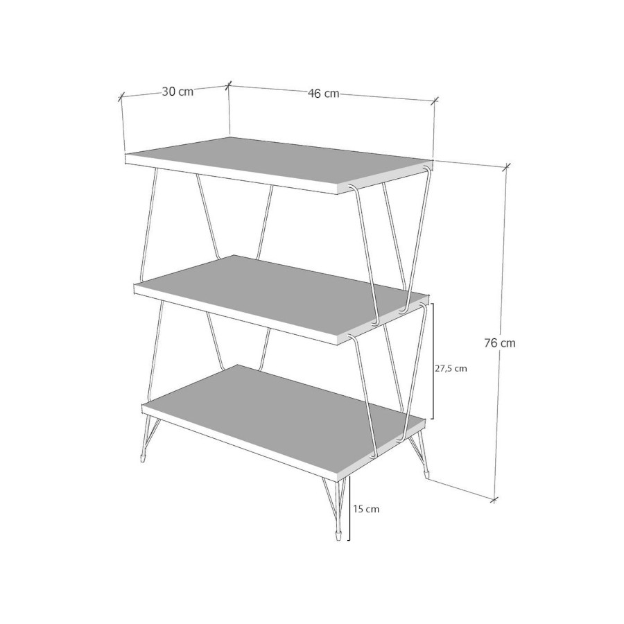 Side Table With Shelves