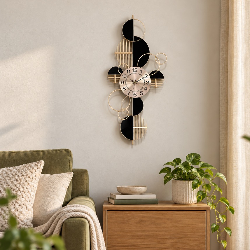 Black and Gold Clock Wall Art [Vertical]