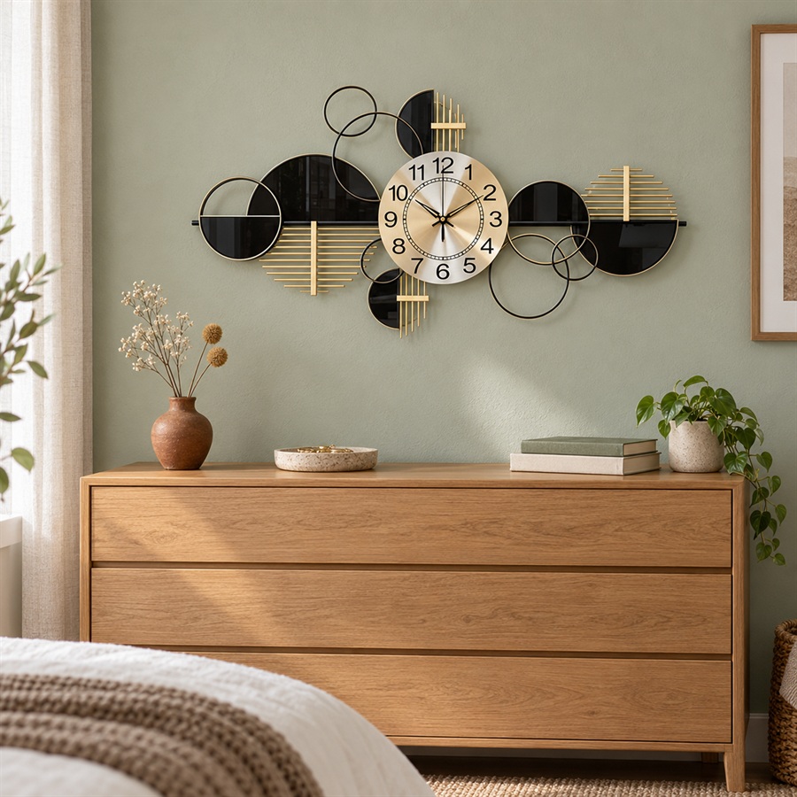 Black and Gold Clock Wall Art [Horizontal]