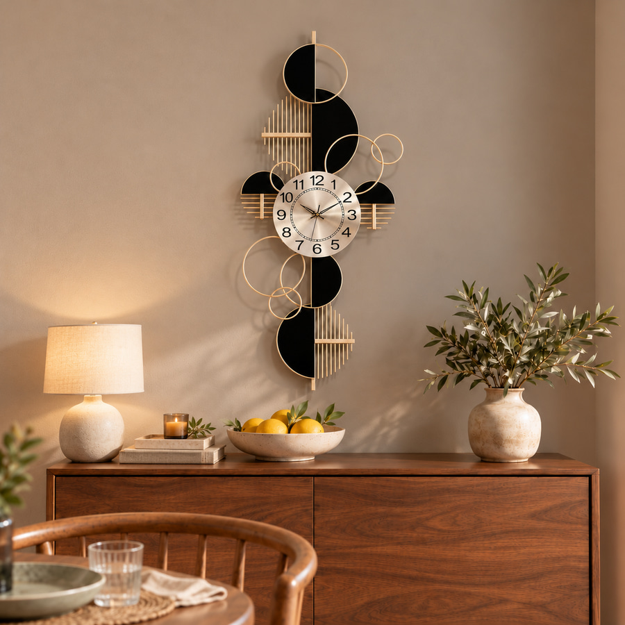 Black and Gold Clock Wall Art [Vertical]