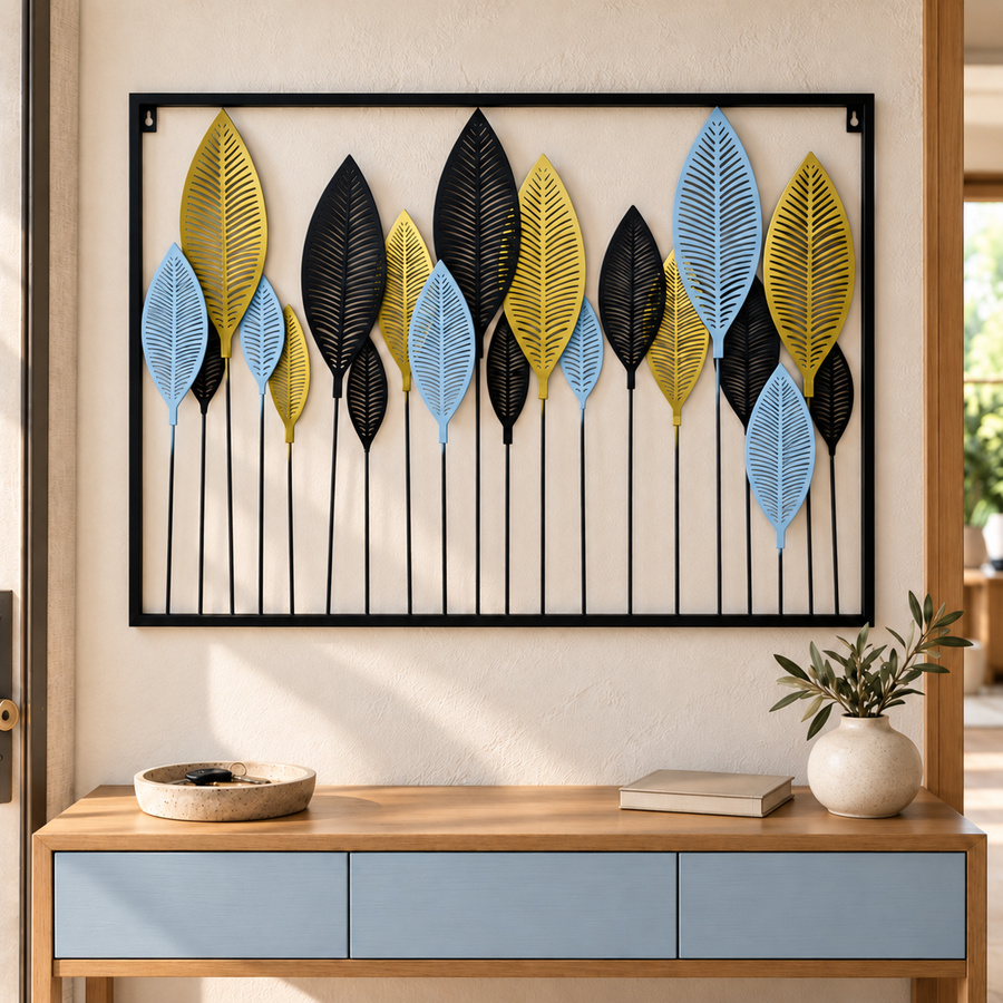 Three Colored Leaves Wall Art