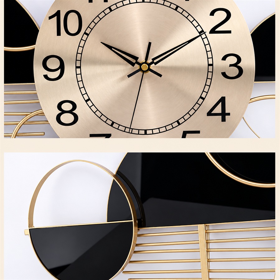 Black and Gold Clock Wall Art [Horizontal]