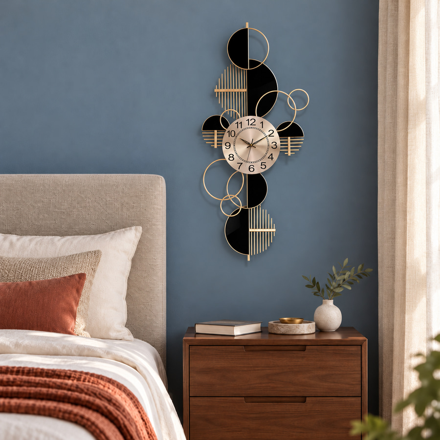 Black and Gold Clock Wall Art [Vertical]