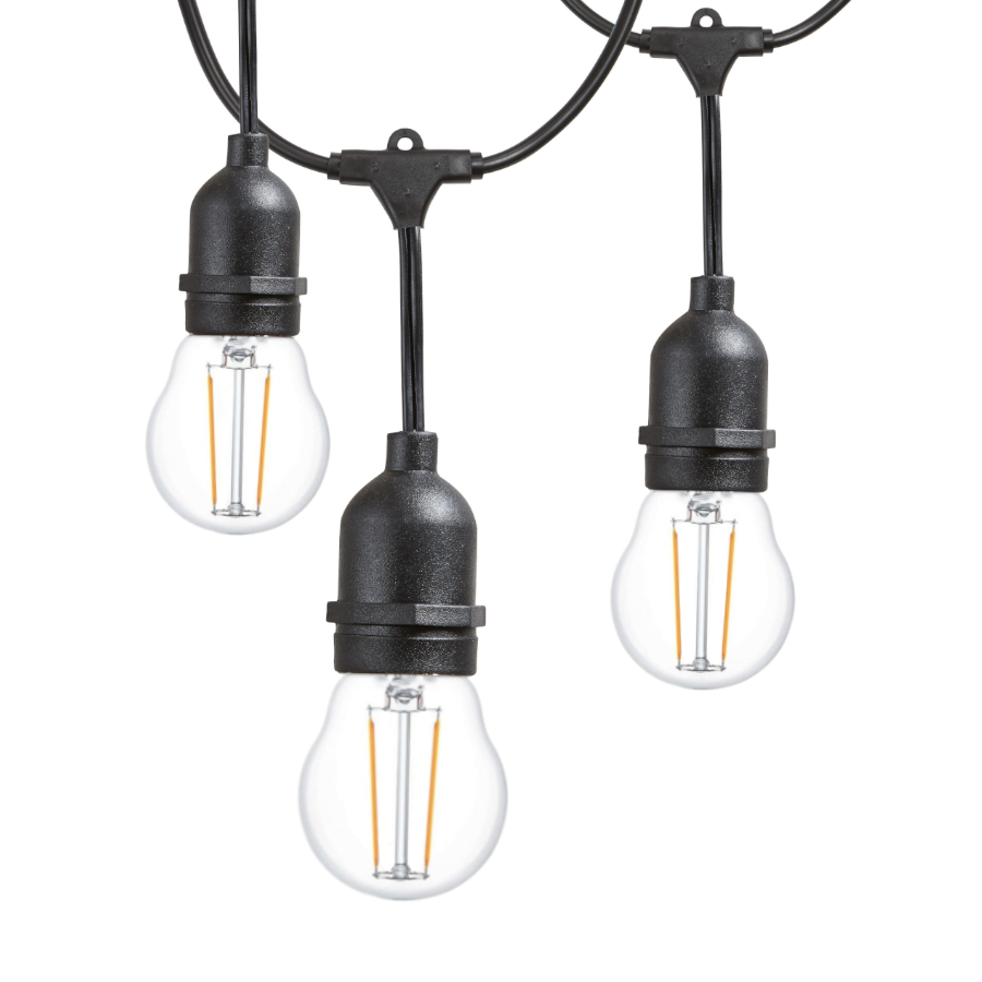 Outdoor 5m String light 10x ST64 LED Bulbs