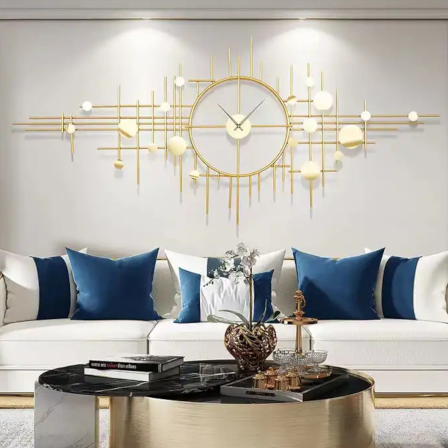Blue and Gold Metal Wall Art