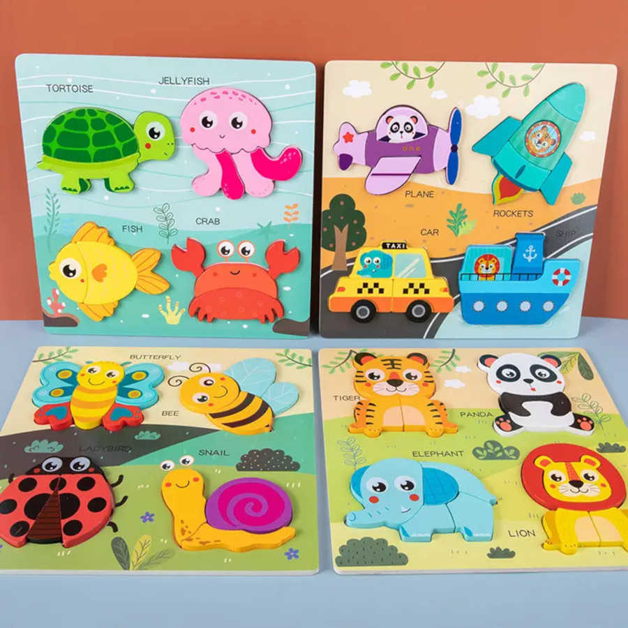 Wooden Puzzles [Set of 4]