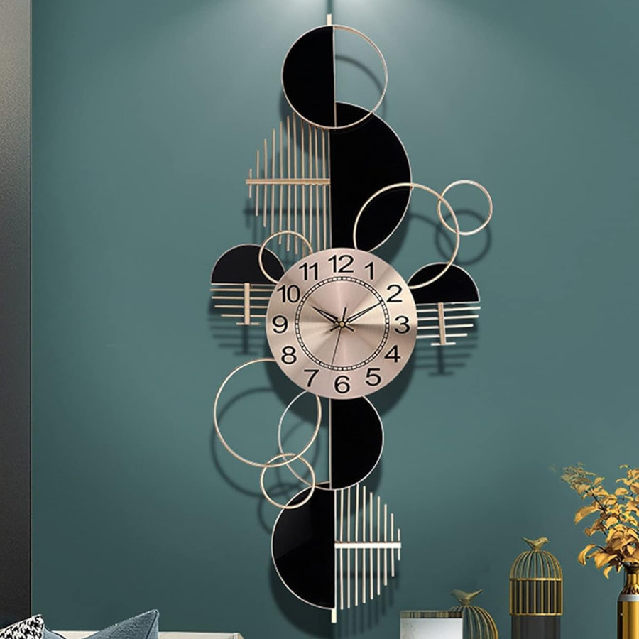 Blue Flowered Clock Wall Art